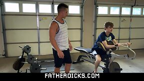 Gay brothers home gym bareback anal penetration-fatherdicks.com