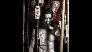 Asian zombie with muscular physique