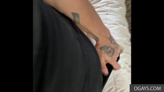 Punk dude dexx strokes his giant dick for the camera