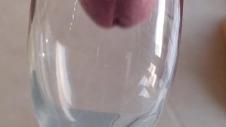 Merry christmas: a simulation of filling your mouth with a huge sticky load of cum