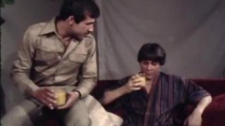 Mustache man makes retro porn