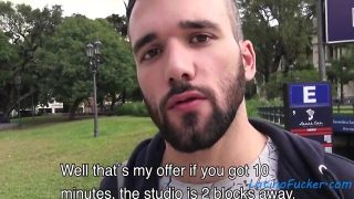 Real latino paid for public anal with stranger: old-young man gets fucked and blown by mexican twink