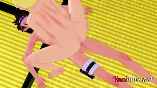 Boruto naruto yaoi kiba and boruto having sex in a japanese tatami and crempie