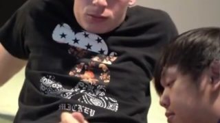 Interracial asian bj: my buddys mouthful repeatedly! asian interracial blowjob white