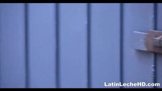 Spanish latino pays cash for threesome in public restroom pov (amateur bad boy)